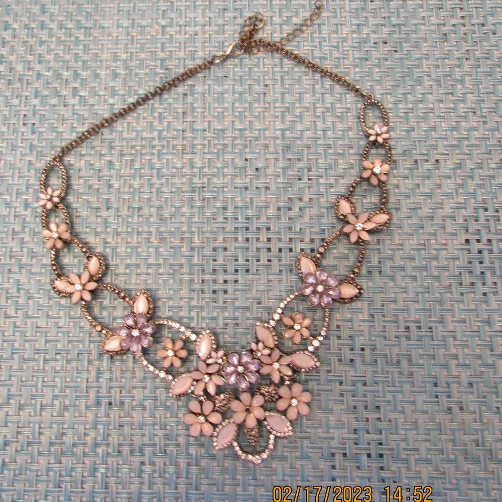 Pink and Purple Flower Necklace